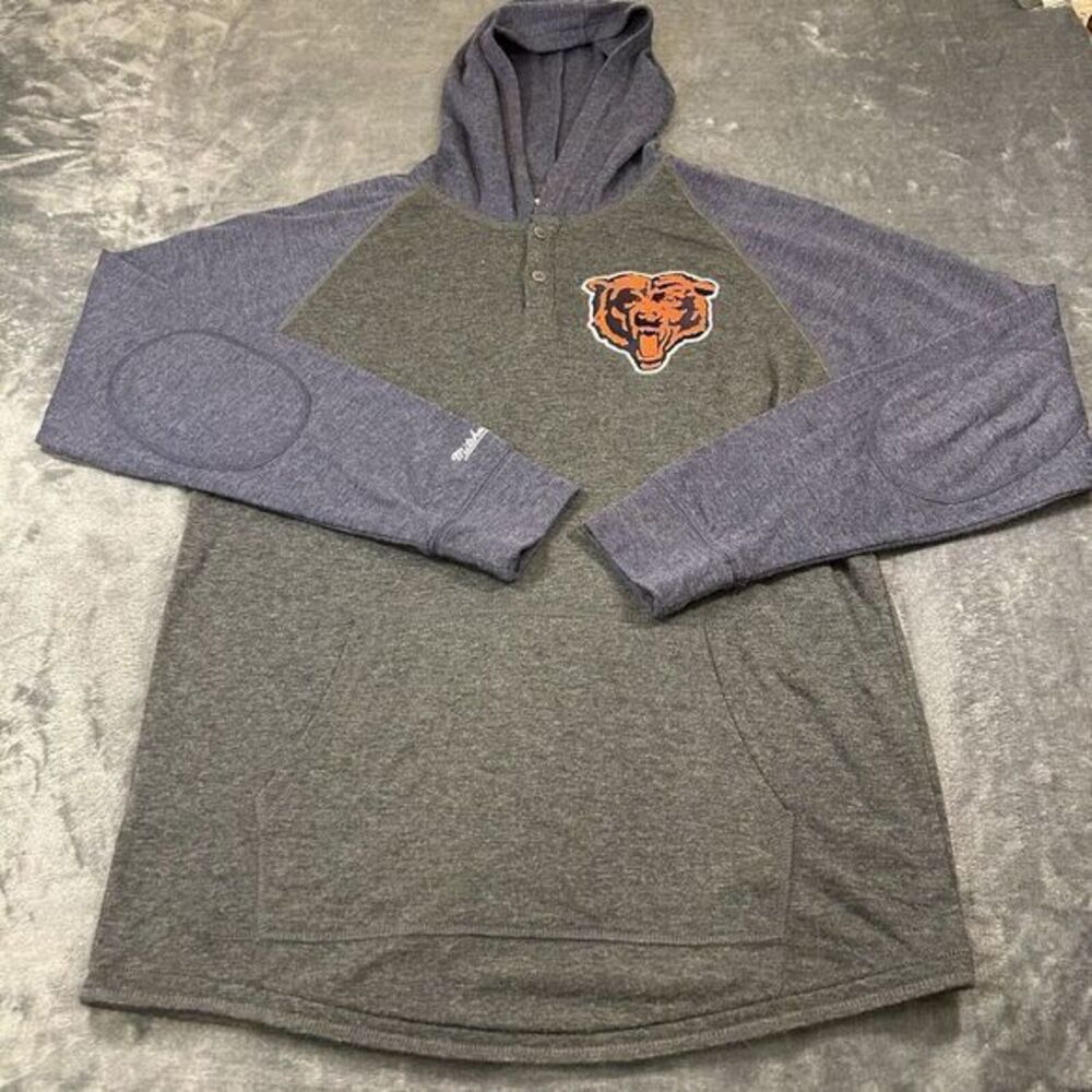 Mitchell & Ness Gray and Blue Hoodie with Bear Logo